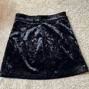 Lulus Black Crushed Velvet Mini Skirt